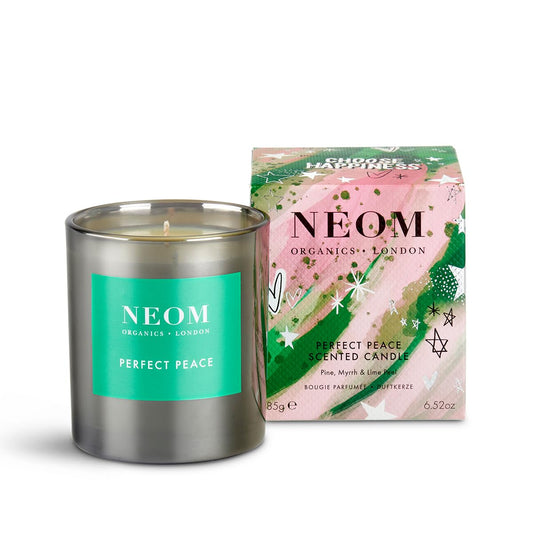 NEOM- Perfect Peace Luxury Scented Candle | Pine, Myrrh & Lime Peel | Christmas Gift… (1 Wick)