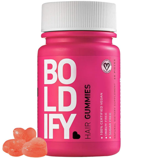 Boldify Sugar Free Biotin Gummies - Fast Acting Vegan Hair Skin and Nails Vitamins 