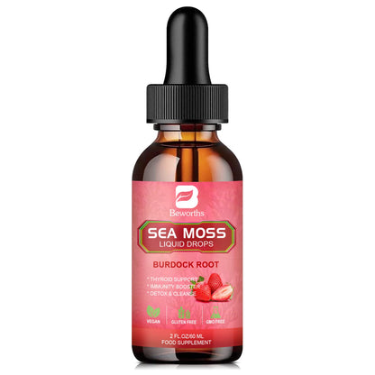 B BEWORTHS Sea Moss Liquid Drops - Organic Irish Sea Moss Gel with Burdock Root