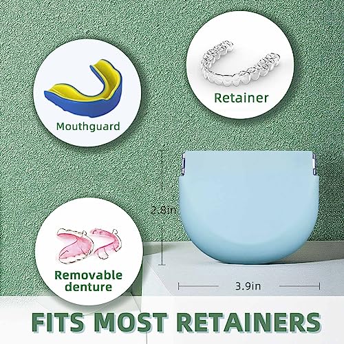 2 Pack Silicone Retainer Case with Lanyard Soft Slim Cute Aligner Case Holder Dental Thin