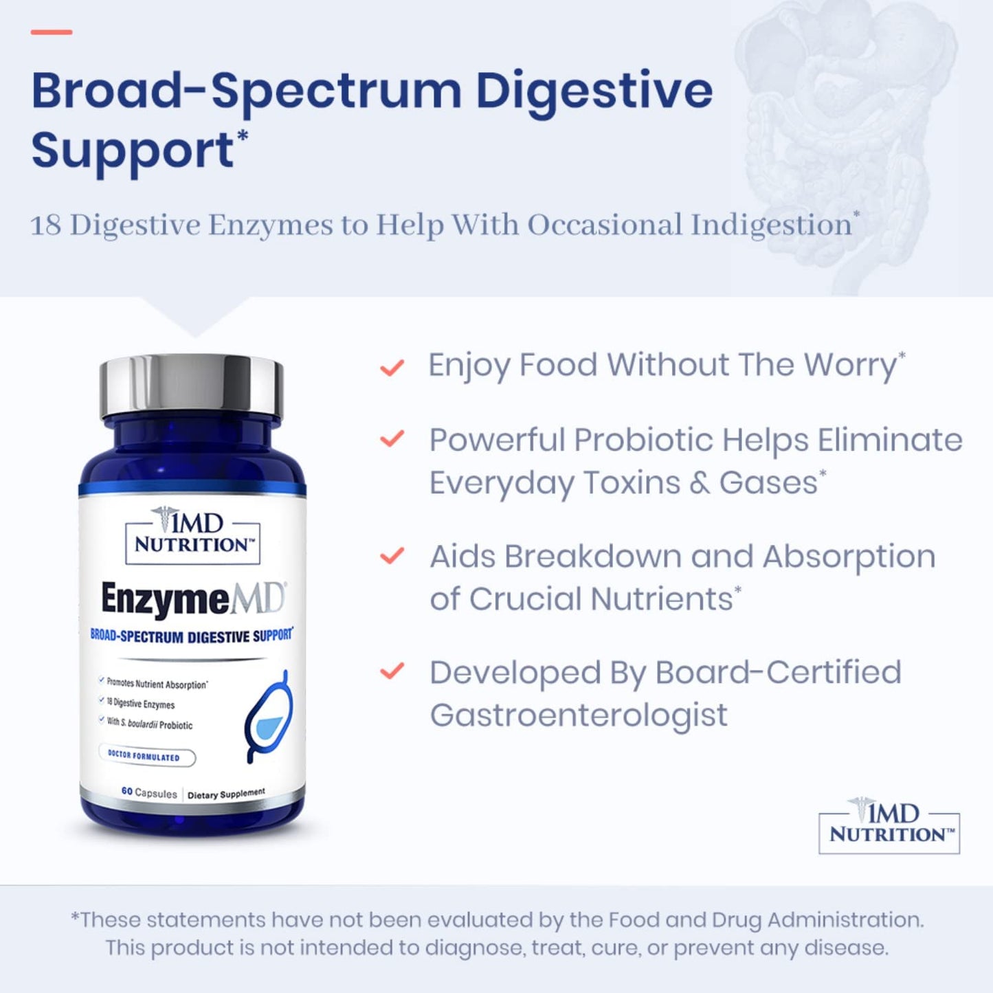 1MD Nutrition EnzymeMD - Digestive Enzymes Supplement - Doctor Formu