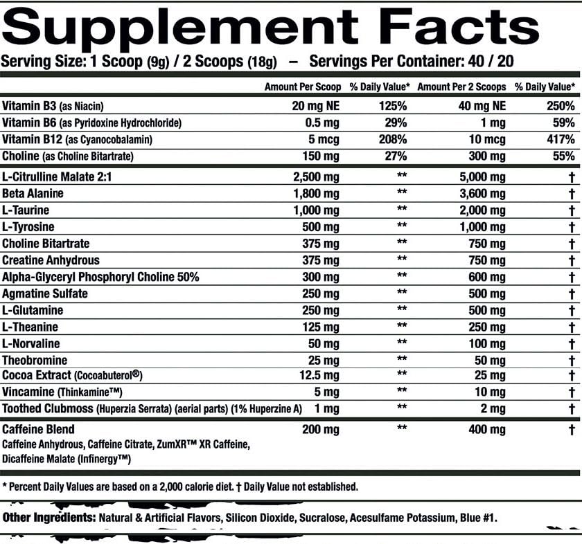 Assault Labs Wild Thing Pre Workout Powder Blend of Di-Citrulline Malate,Beta Alanine,L-Glutamine,Caffeine Anhydrous,L-Tyrosine for Body Builders and athlets| 2 Flavor Options (Rocket Pop)