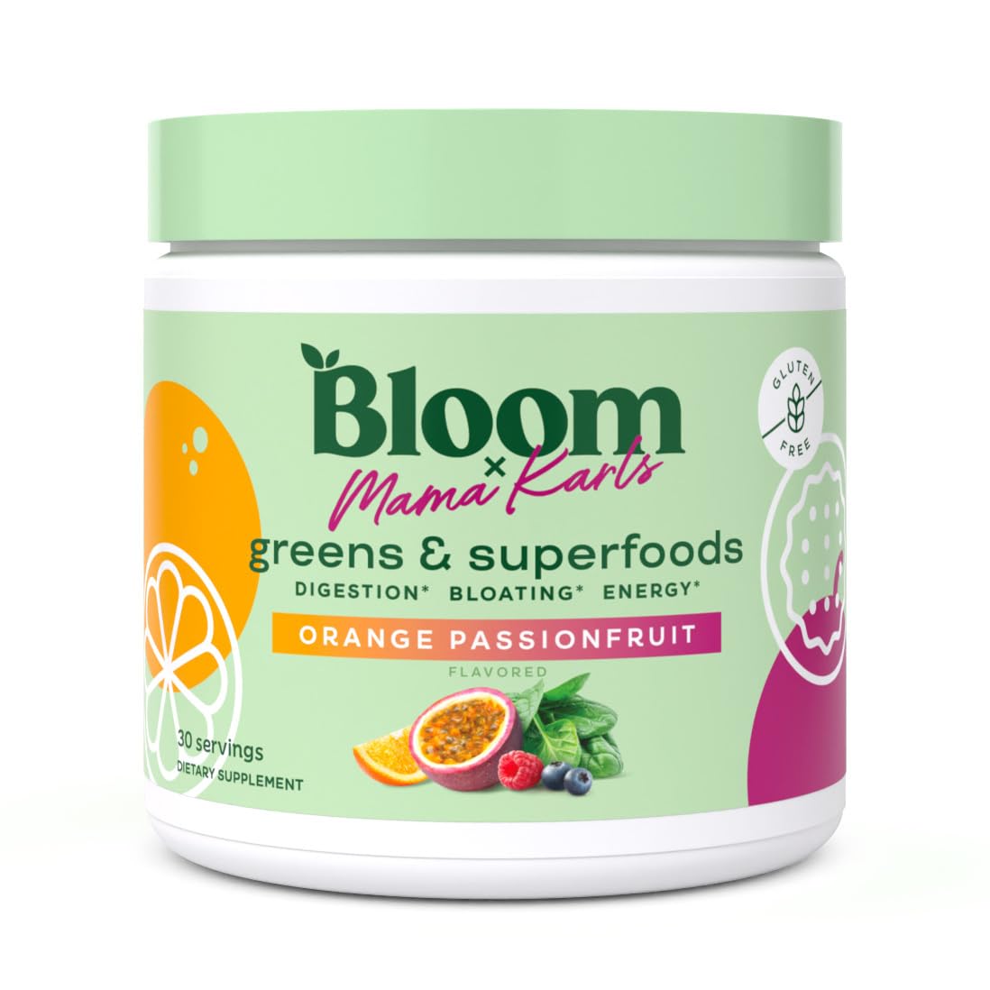 Bloom Nutrition x Mama Karls Super Greens Powder Juice Mix - Probiotics 