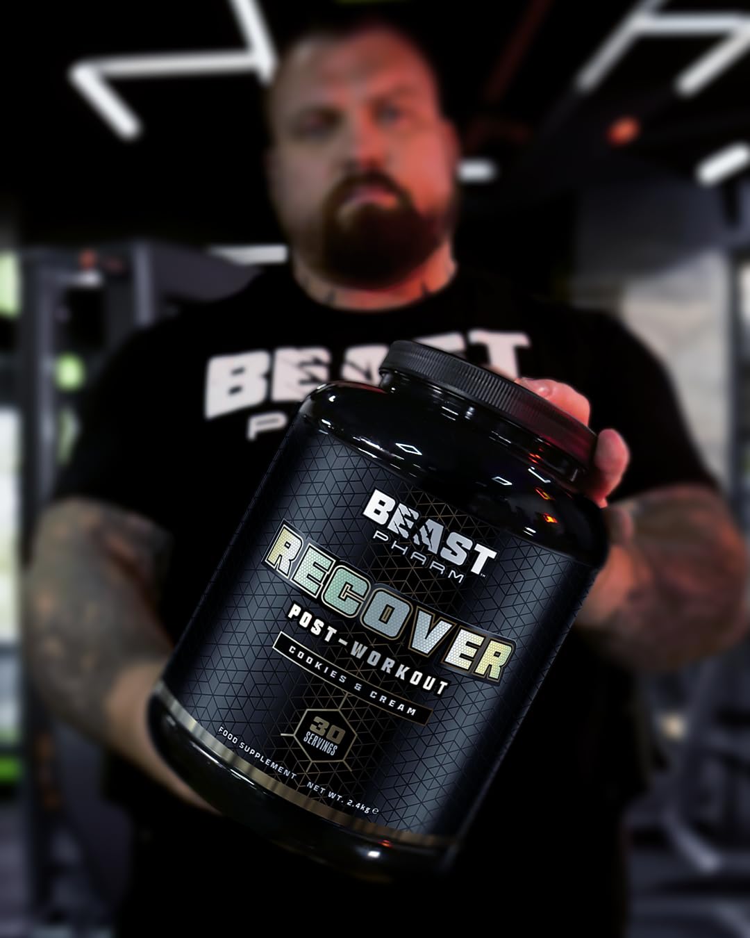 Beast Pharm | Recover Whey Protein Powder | 2.4kg/30 Servings | Cookies & Cream