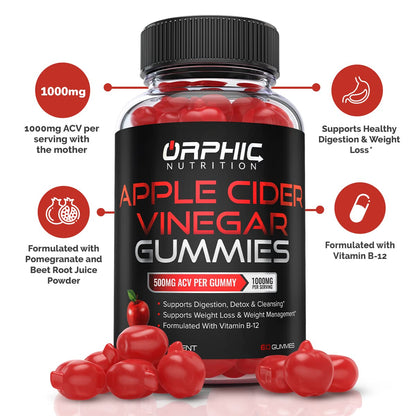 Apple Cider Vinegar Gummies - 1000mg - Formulated to Support Weight