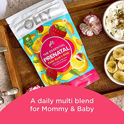 OLLY Prenatal Multivitamin Gummy, Supports Healthy Growth and Brain Development, Folic Acid