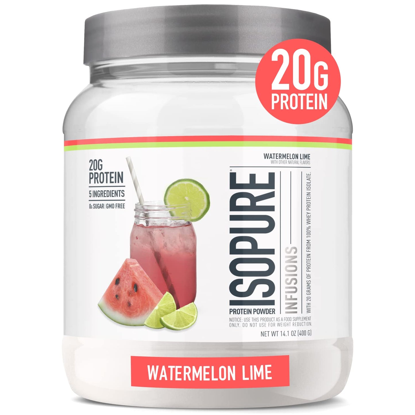 Isopure Protein Powder, Clear Whey Isolate Protein, Post Workout Recovery Drink Mix