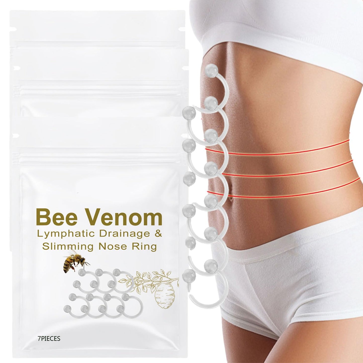 Bee Venom Slimming Nose Ring GGPM Bee Venom Lymphatic Drainage & Slimming Nose Ring Bee Venom