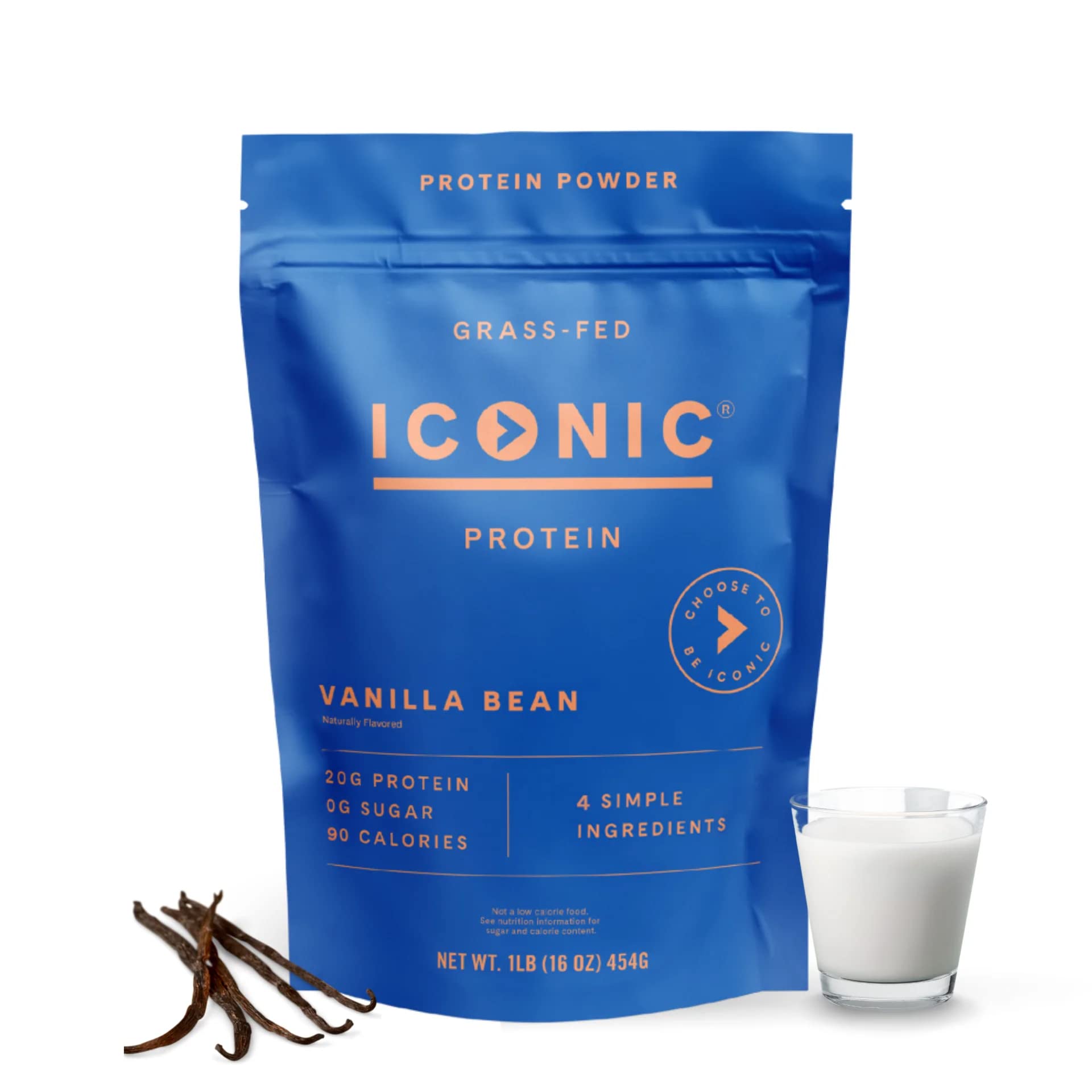 ICONIC Protein Powder, Vanilla Bean - Sugar Free, Low Carb Protein Powder - Lactose Free