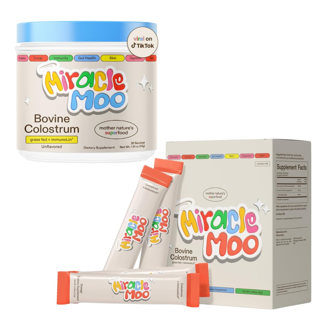 MIRACLE MOO Sticks Packs (30 count) and Colostrum Supplement Unflavored (30sv)