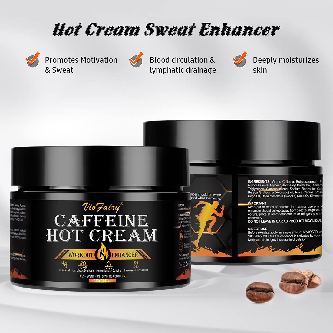 Caffeine Anti Cellulite Hot Cream, Body Sculpting Cellulite Workout Cream