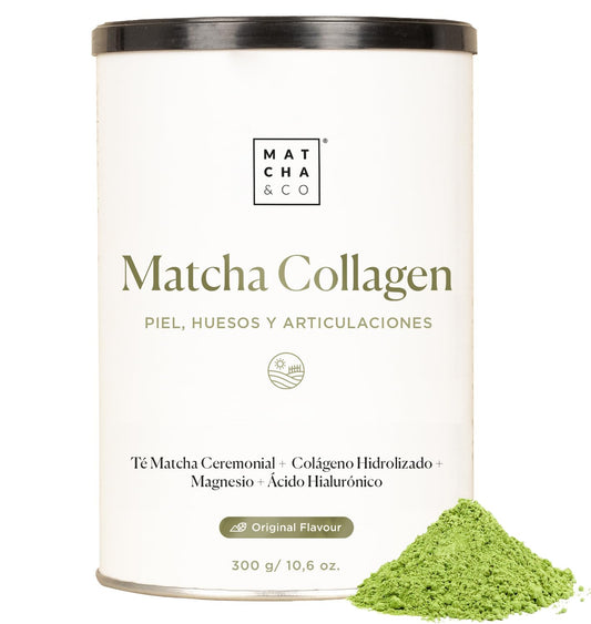 Collagen with Magnesium, Matcha Tea and Hyaluronic Acid. Joints, skin and nails