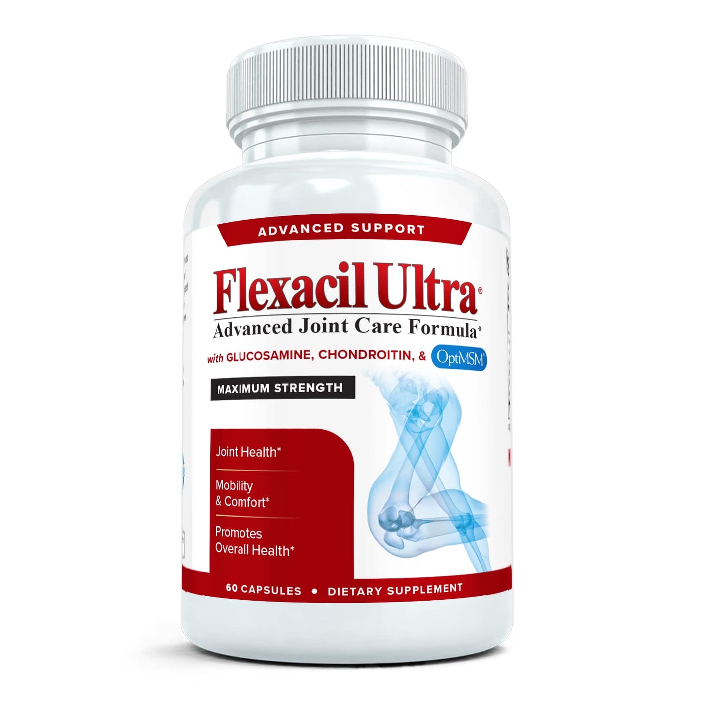 Flexacil Ultra (3 Bottles) Maximum Strength Joint Health & Support Supplement | Glucosami