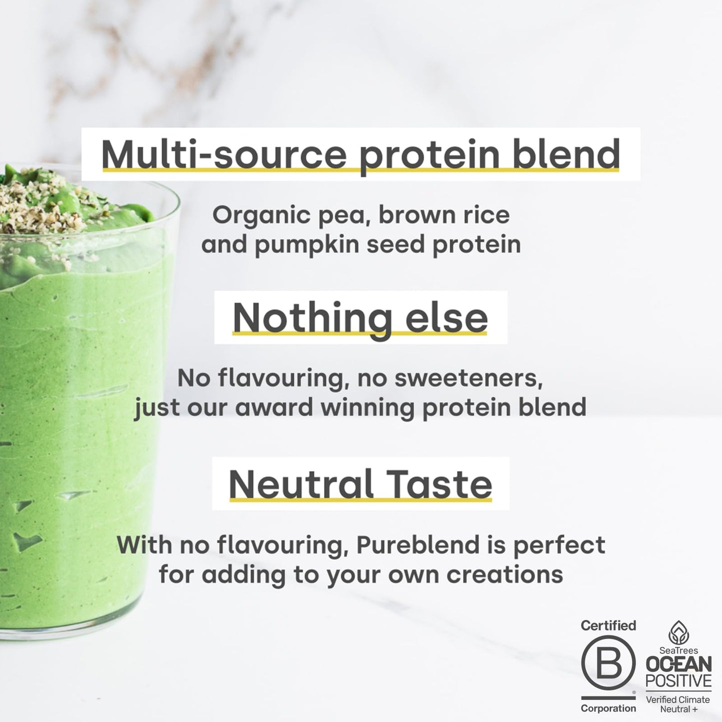 Form Pureblend Protein - Unflavoured and Unsweetened Vegan Protein Powder