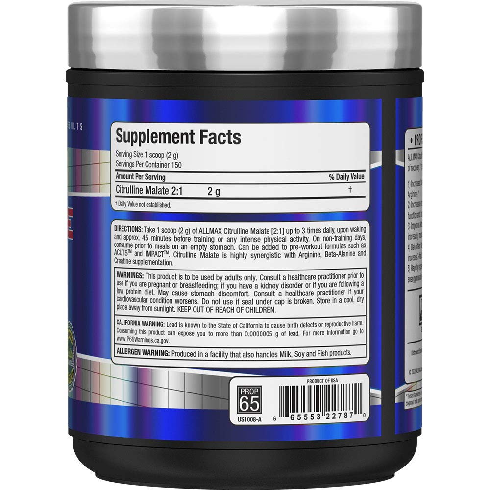 ALLMAX Essentials CITRULLINE MALATE 2:1 - 300 g Powder - Improves Endurance