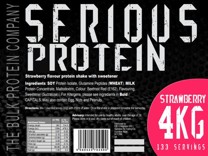 The Bulk Protein Company – SERIOUS PROTEIN – Whey Protein Powder – 4kg – Low Carb