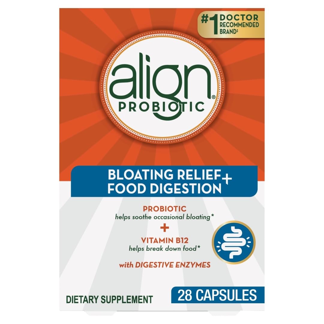 Align Probiotic Bloating Relief + Food Digestion, Probiotics, 28 Capsules