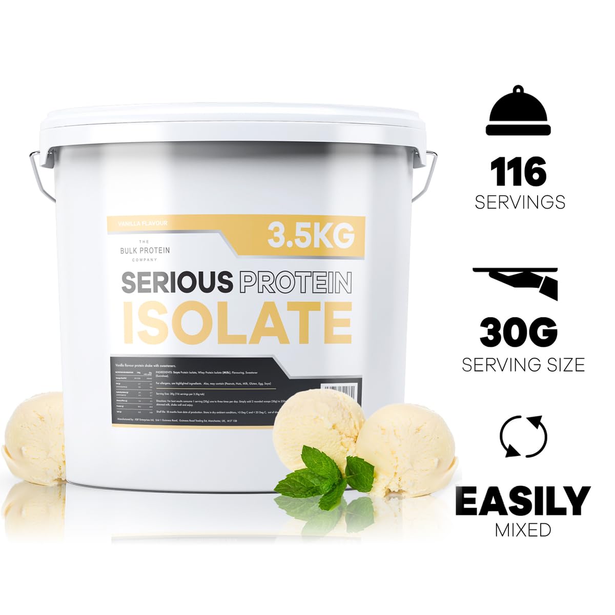 The Bulk Protein Company, Serious Protein Isolate – 3.5kg – Whey Protein Iso