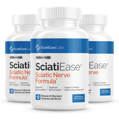 SciatiEase Maximum Strength Sciatic Nerve Relief - Sciatic Nerve, 3 Bottles