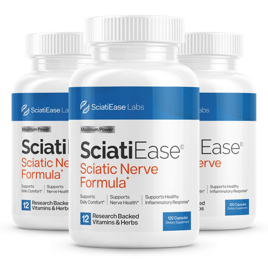 SciatiEase Maximum Strength Sciatic Nerve Relief - Sciatic Nerve, 3 Bottles