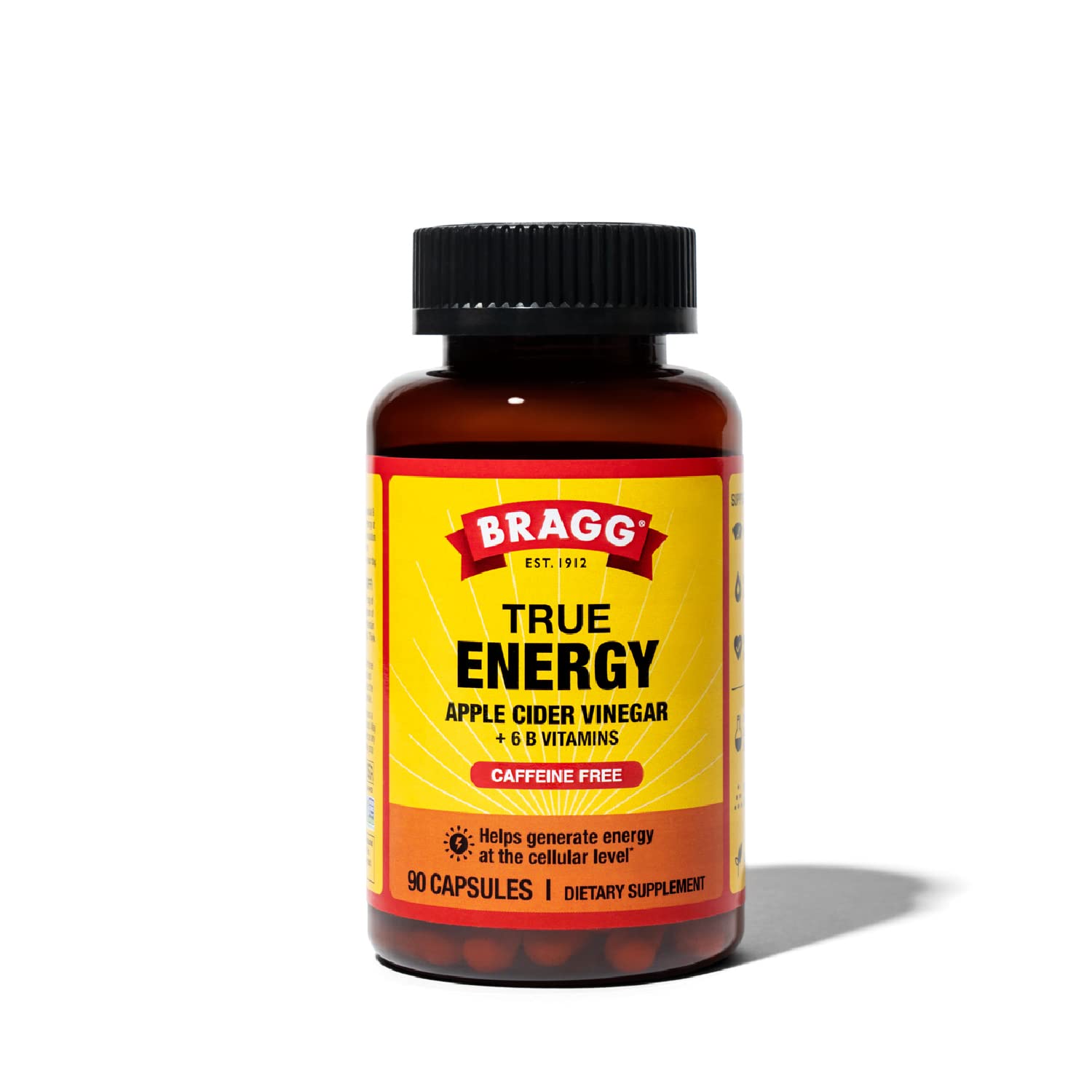 Bragg Apple Cider Vinegar True Energy Capsules – 6 B Vitamins – Caffeine Free 