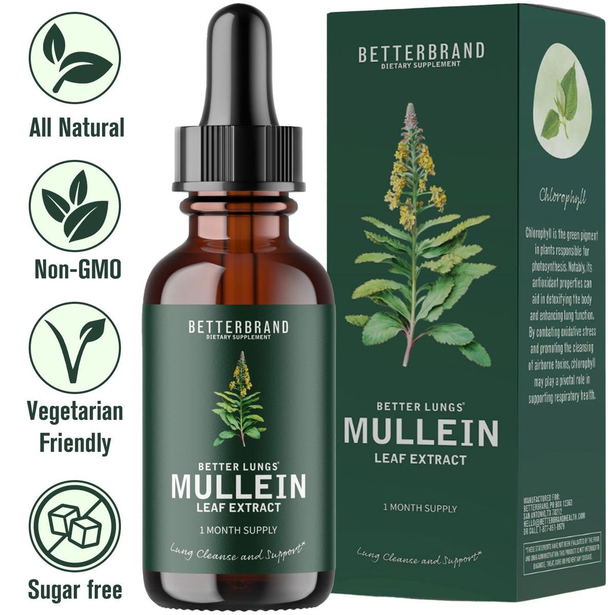 Betterbrand BetterLungs Mullein Leaf Extract - 1 Month Supply