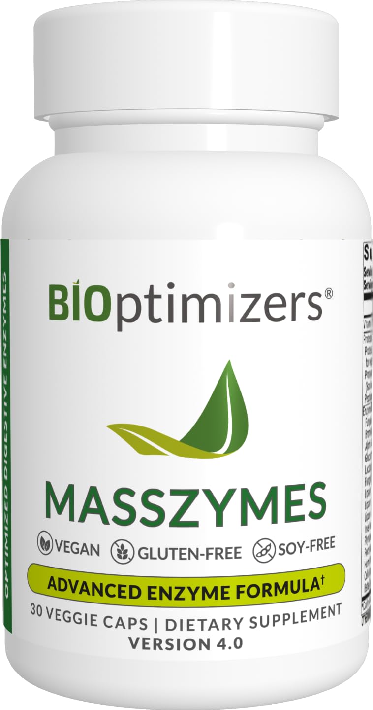 BiOptimizers MassZymes - Complete Digestive Enzymes Supplement for Gut