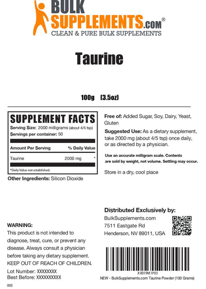 BULKSUPPLEMENTS.COM Taurine Powder - Taurine Supplement, Taurine 2000mg