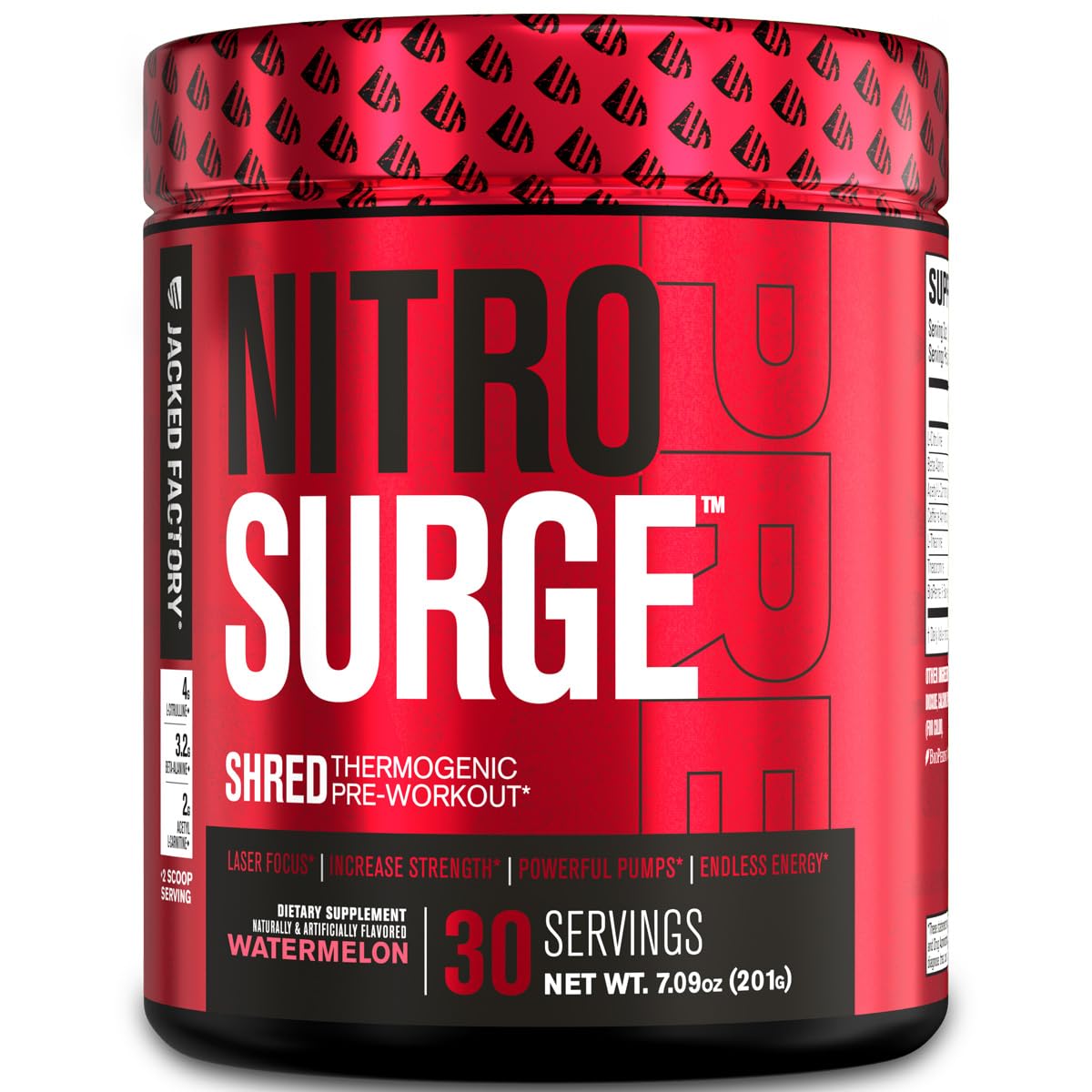 Jacked Factory NITROSURGE Shred Pre Workout Supplement - Energy Booster, Instant 