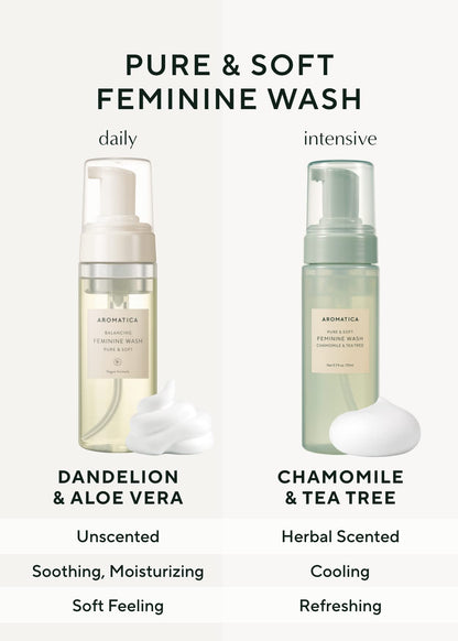 AROMATICA Pure and Soft Feminine Foaming Wash | Vegan, pH-Balanced, Natural Ingredients