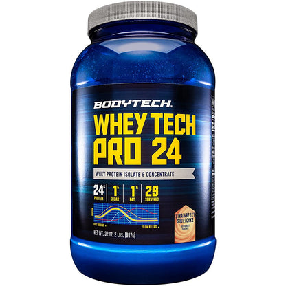 BODYTECH Whey Tech Pro 24 Protein Powder - Protein Enzyme Blend with BCAA's 