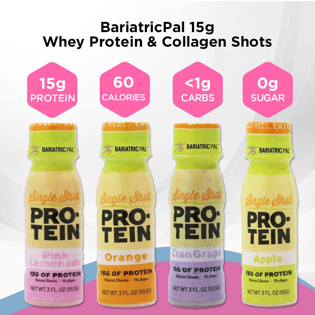 BariatricPal Ready-To-Drink 15g Whey Protein & Collagen Shots - Cran Grape (48 Bottles)