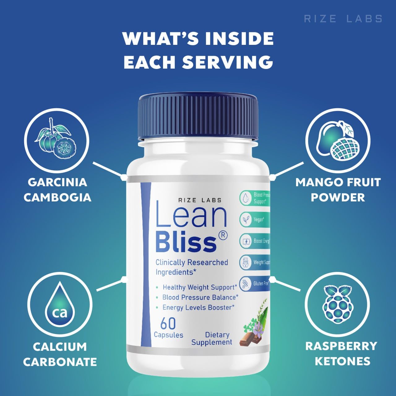 (2 Pack) Lean Bliss Weight Loss Pills, Lean Bliss Fat Burning Formula, LeanBliss Advanced