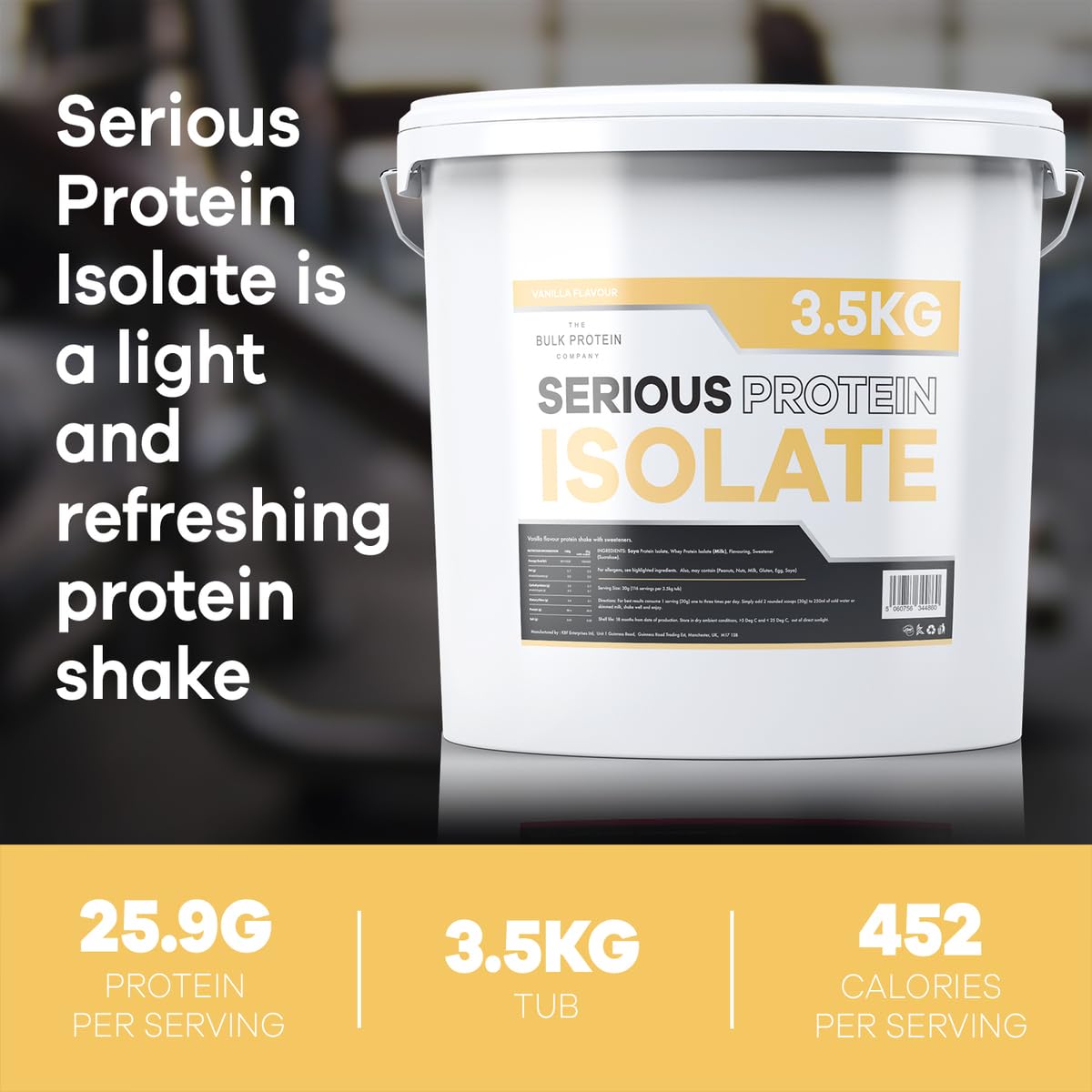 The Bulk Protein Company, Serious Protein Isolate – 3.5kg – Whey Protein Iso