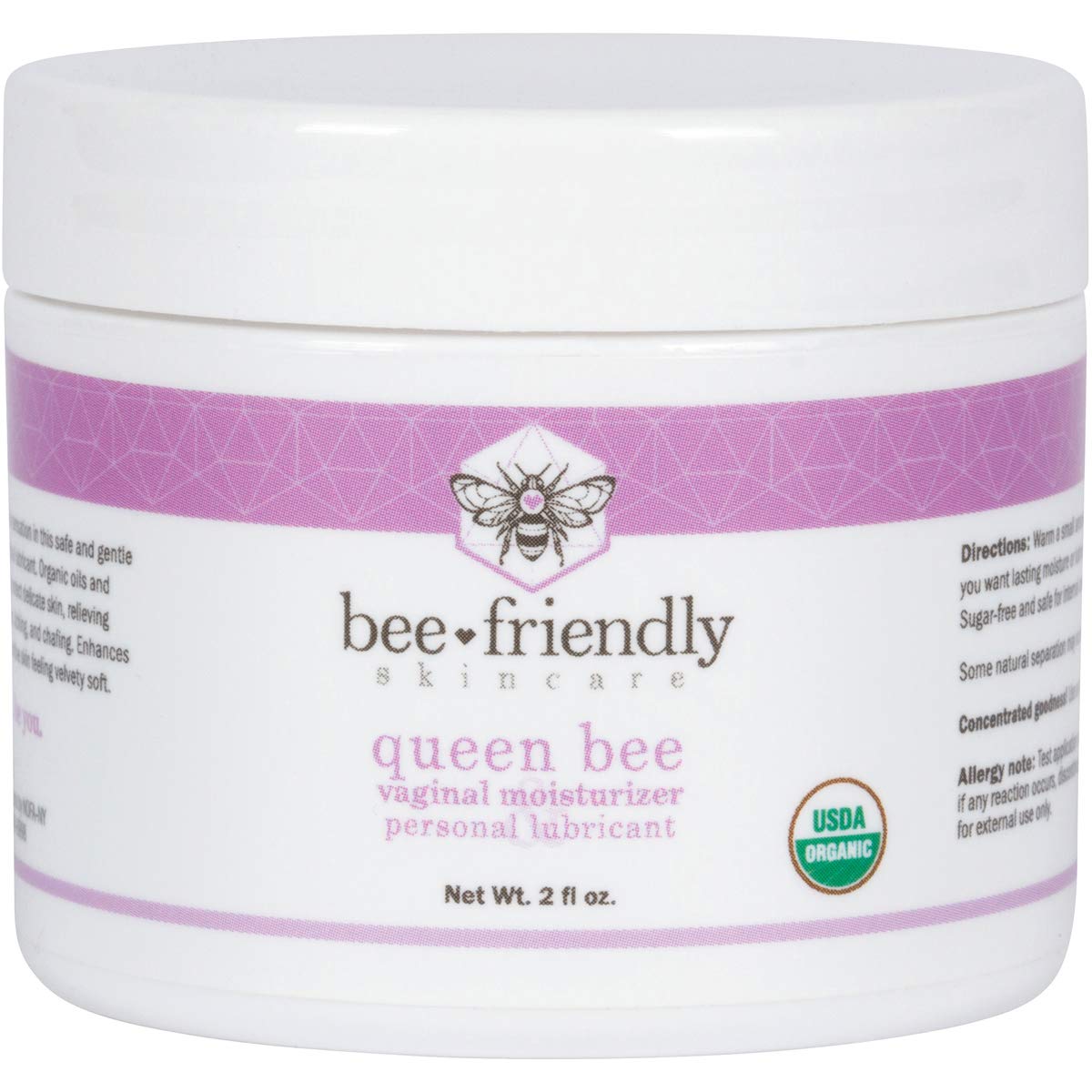 BeeFriendly Organic Vaginal Moisturizer, USDA Certified, Natural Vulva Cream For Dryness