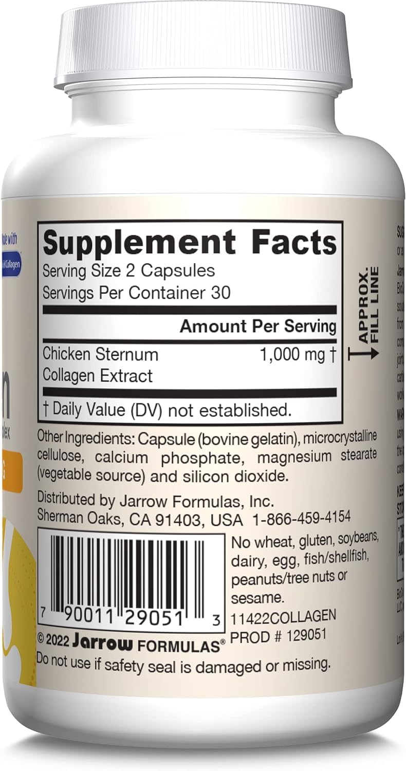 Jarrow's Type II Collagen Complex (Type 2 Collagen), 60 Capsules, Lab-Tested