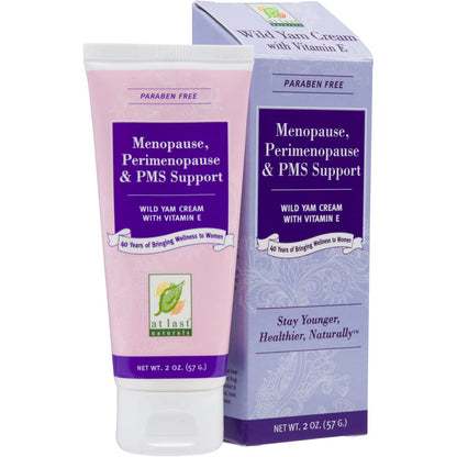 At Last Naturals Wild Yam Cream Menopause Relief, Perimenopause Support and PMS Relief