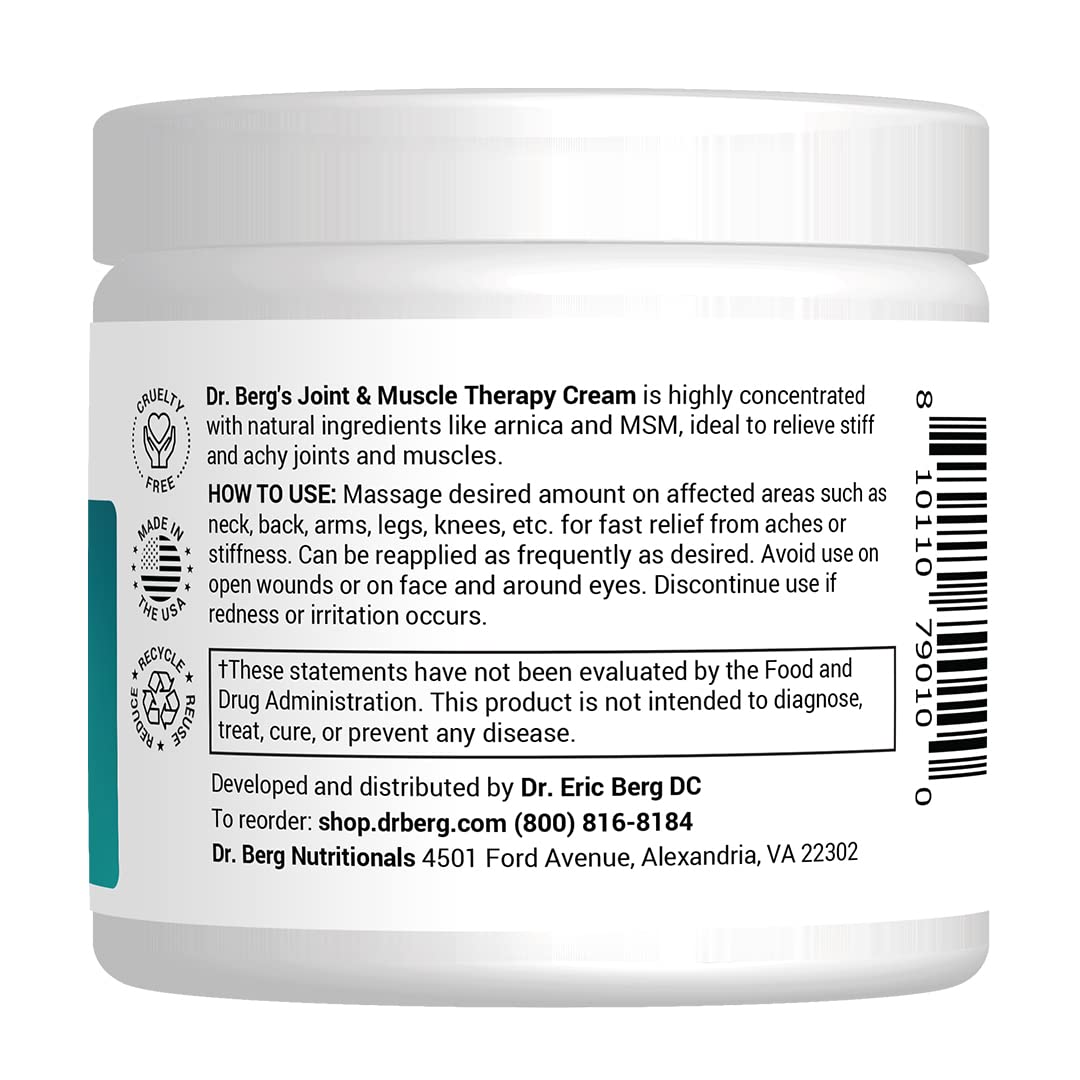 Dr. Berg's Joint & Muscle Cream - Workout Recovery, Full-Body Relaxation, Skin Nourishme