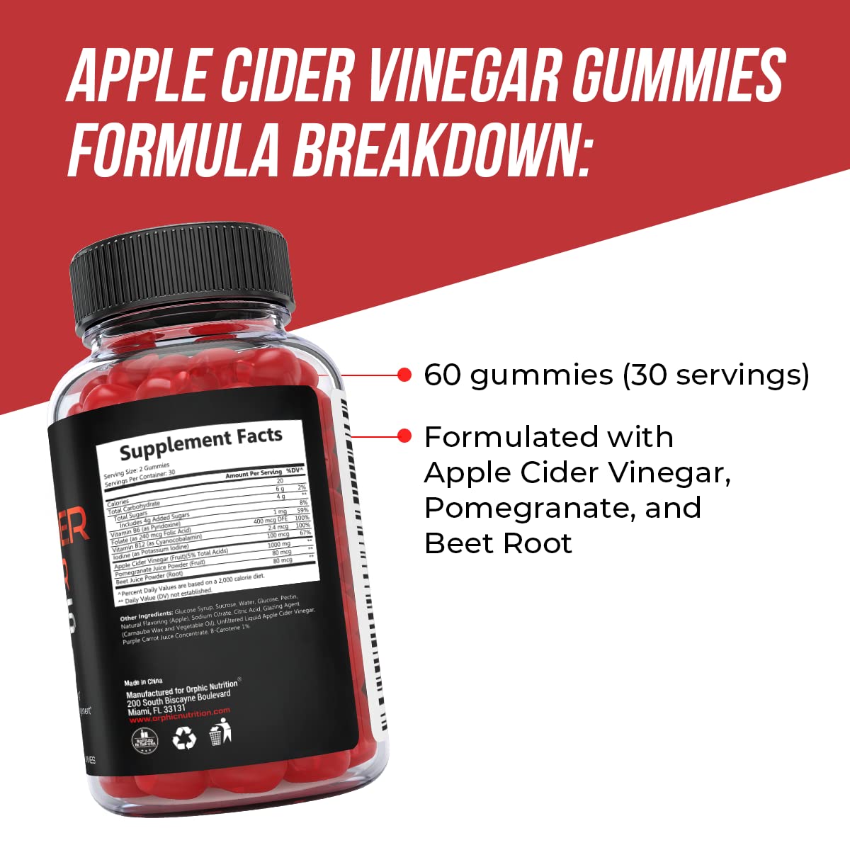 Apple Cider Vinegar Gummies - 1000mg - Formulated to Support Weight