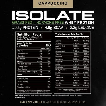 Muscle Feast Grass-Fed Whey Protein Isolate, All Natural Hormone Free Pasture Raised