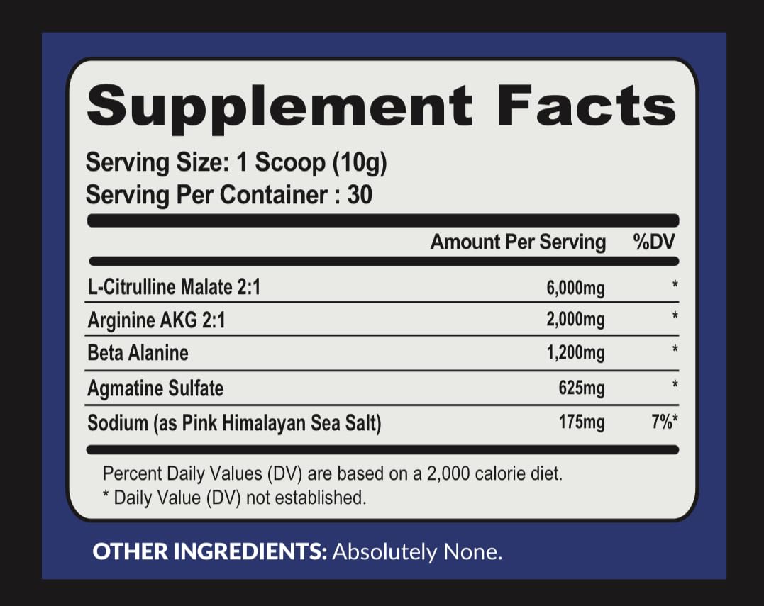 Atlas Nutraceuticals-Nitric Oxide Pump Powder-Non Stimulant Pre Workout 30 Servings