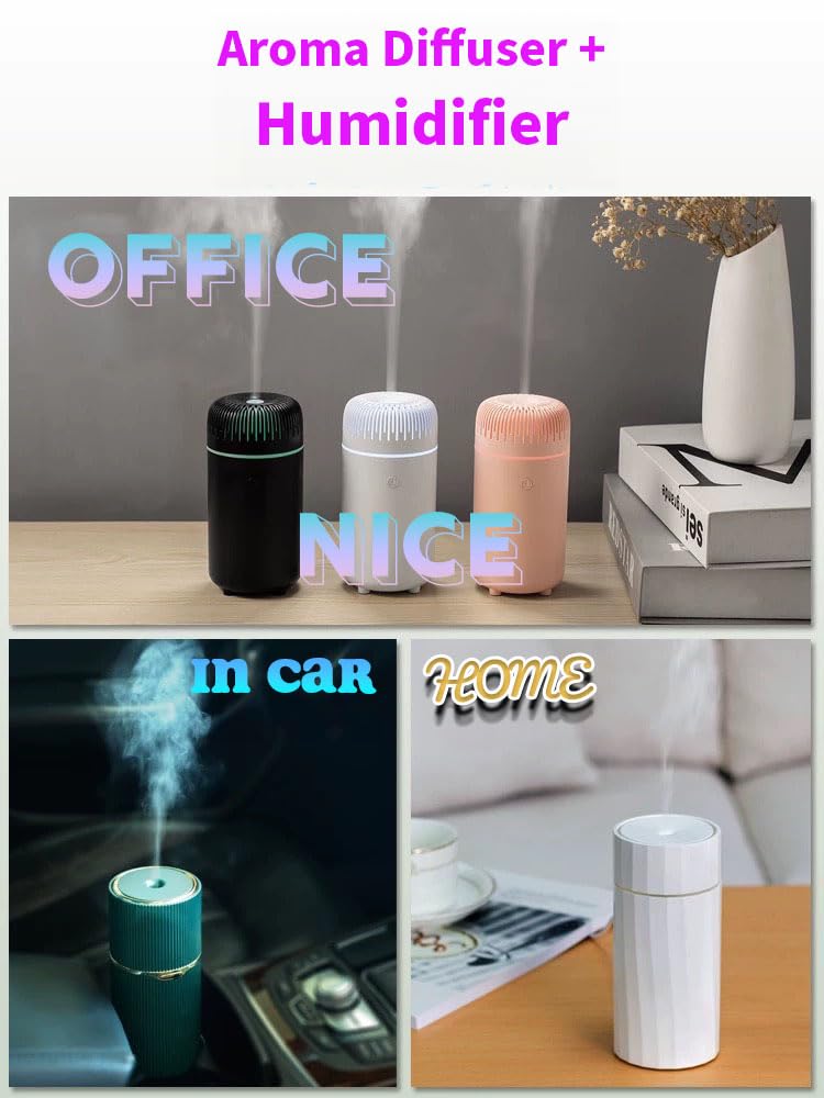 55tech in Car Aroma Diffuser Humidifier with LED Light Colors - Refresh and Relax While Driving USB