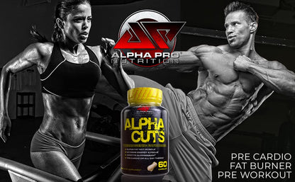 ALPHA CUTS Capsules Fat Burner Thermogenic Men Women Pre Cardio Workout Weight Loss