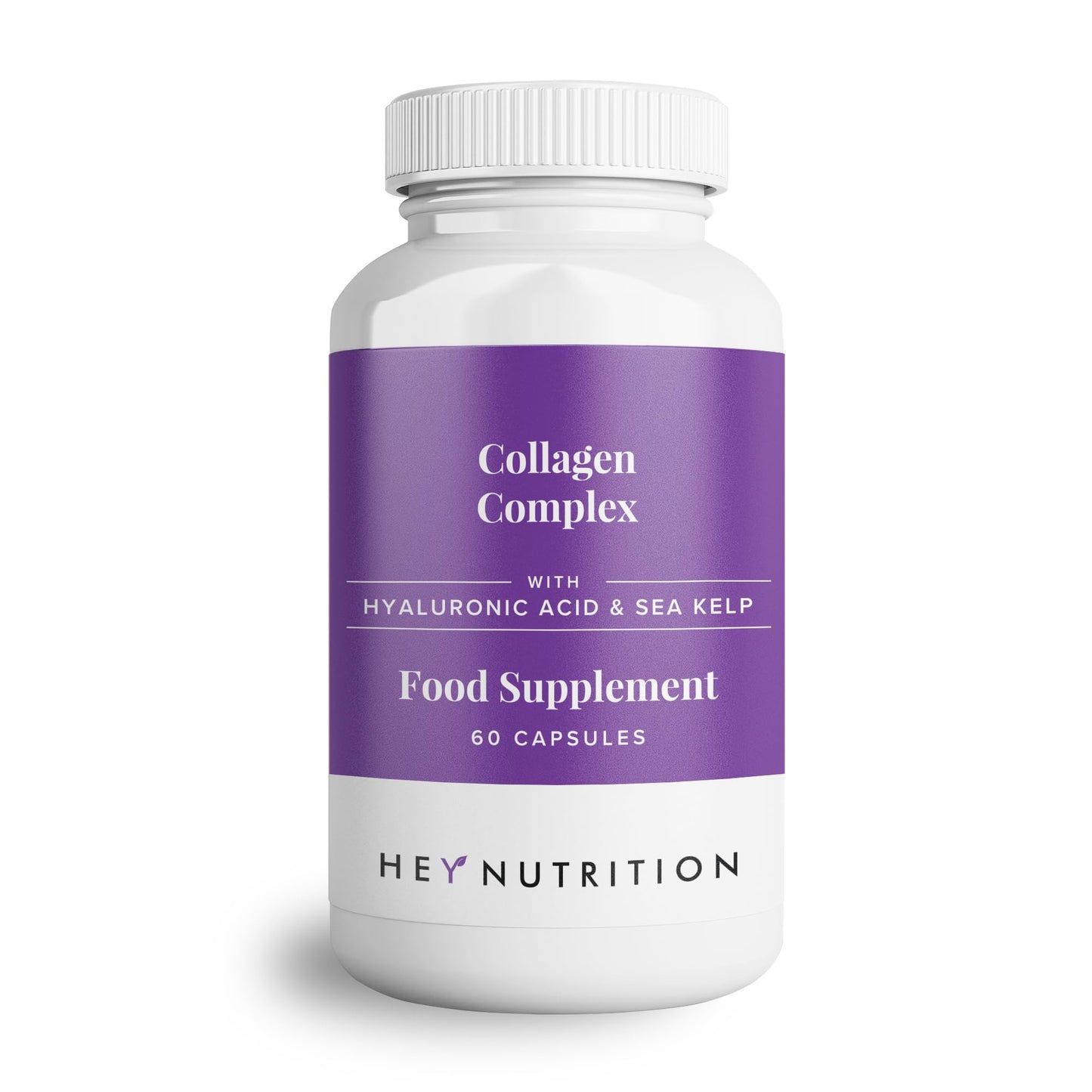 Hey Nutrition Collagen Complex Hyaluronic Acid & Sea Kelp Vitamin E, C, Biotin - Healthy Nails, Skin, Hair Joints Metabolism