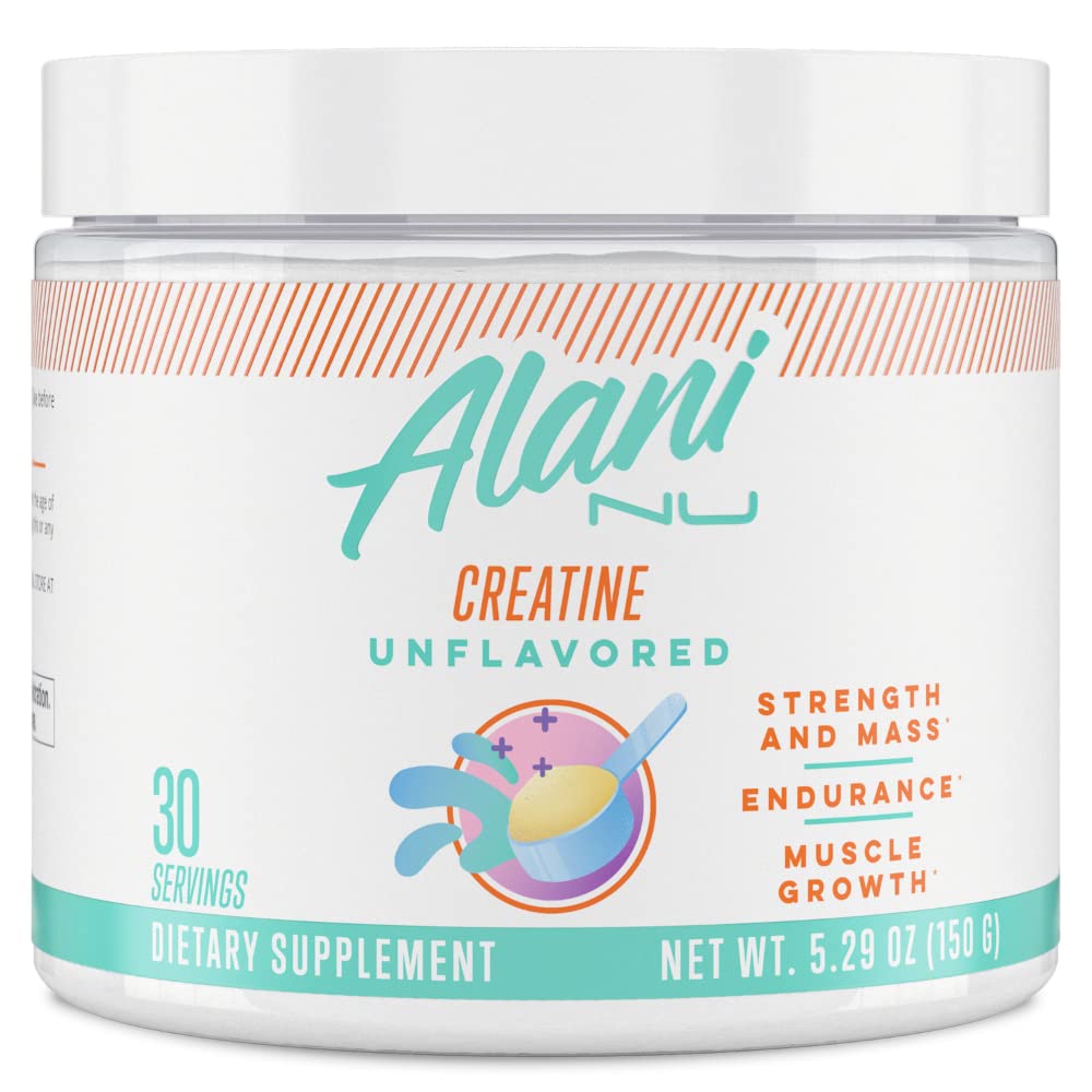 Alani Nu Creatine Monohydrate Powder and Pre Workout Breezeberry Powder Bundle | Sugar Free | 30 Servings Per Container