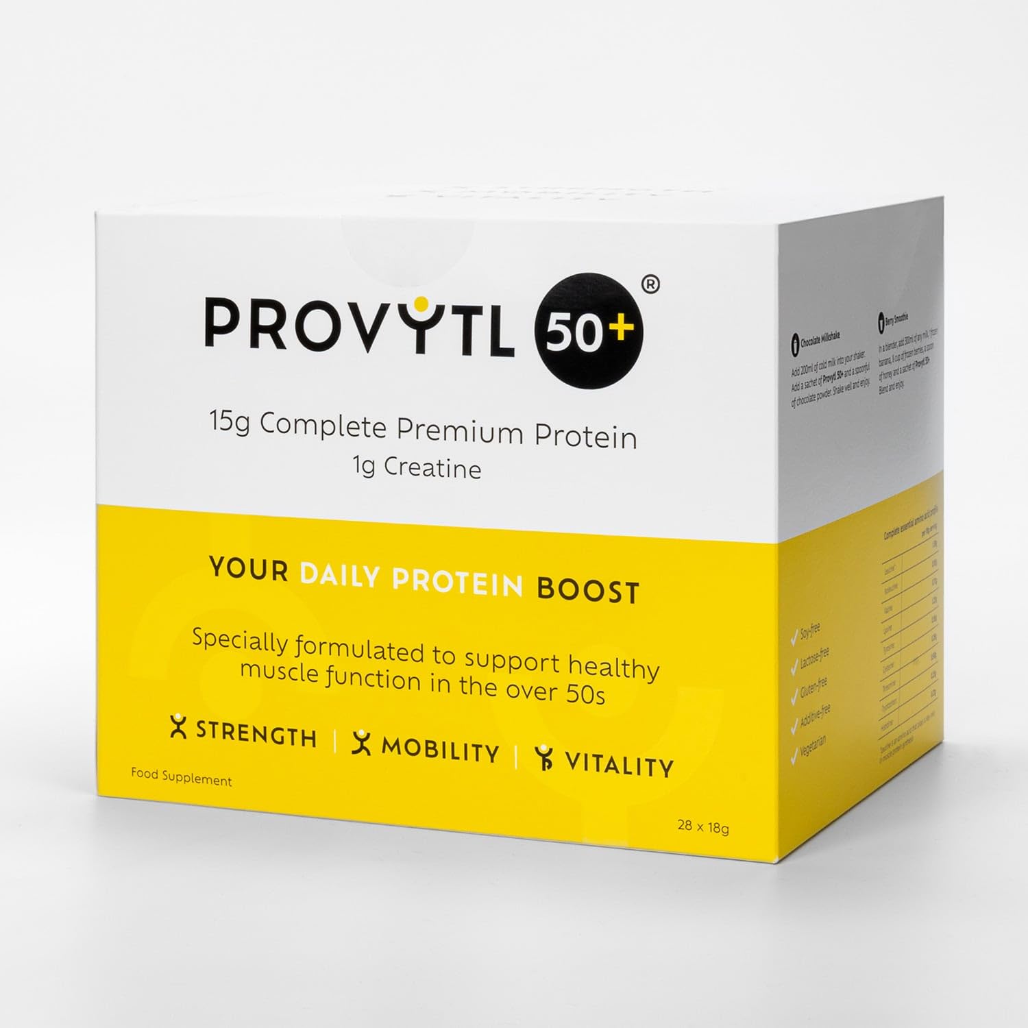 Provytl 50+ - Kick Start Your Protein Journey in 2024-15g Complete Protein and 1g Creatine 