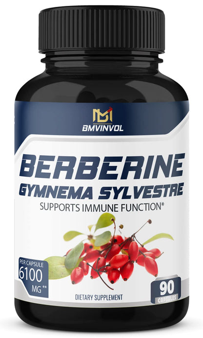 BMVINVOL 5-in-1 Berberine Supplement 6100mg with Ceylon Cinnamon, Gymnema 