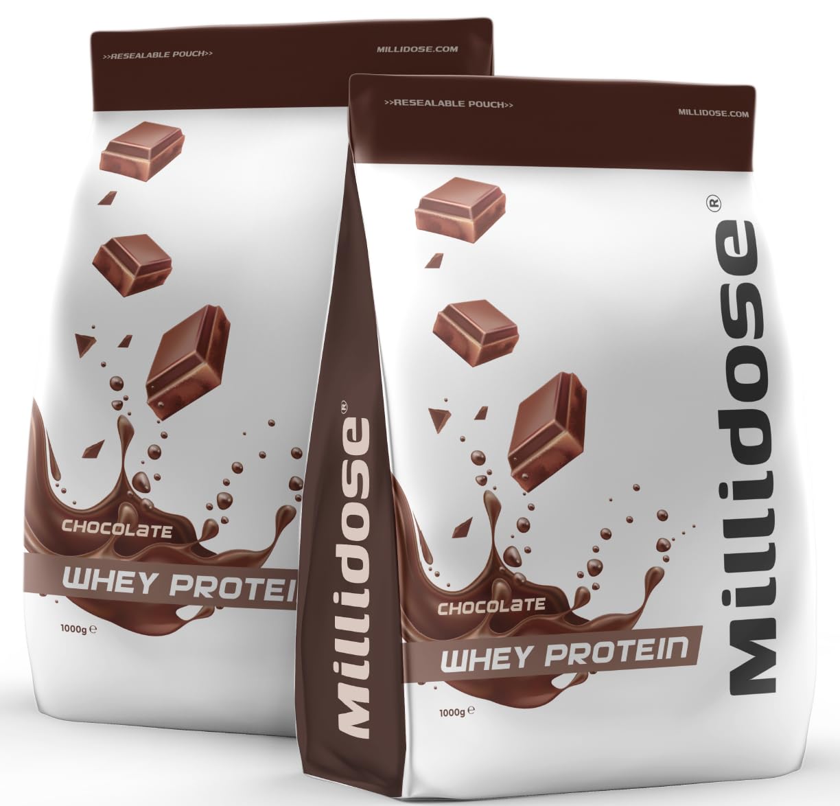 Millidose Chocolate Whey Protein Powder - 1kg of High-Protein Blend with 36g per Serving