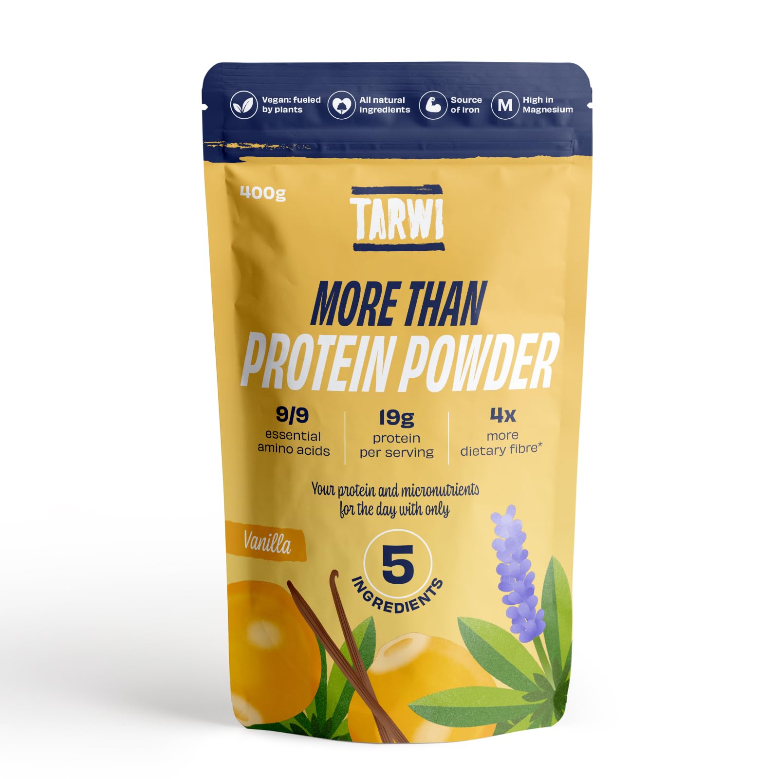 Tarwi Lupin 100% Natural No Bloating Vegan Protein Powder + High Fibre Gut Friendly Plant Based Protein