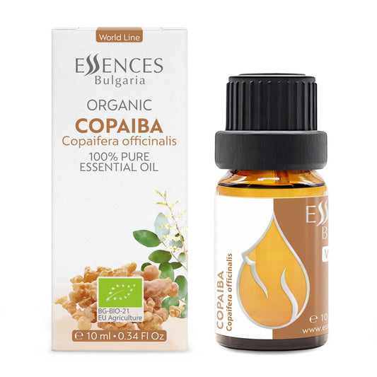 Essences Bulgaria Organic Copaiba Essential Oil 0.34 Fl Oz 10ml Copaifera officinalis - 100% Pure Natural